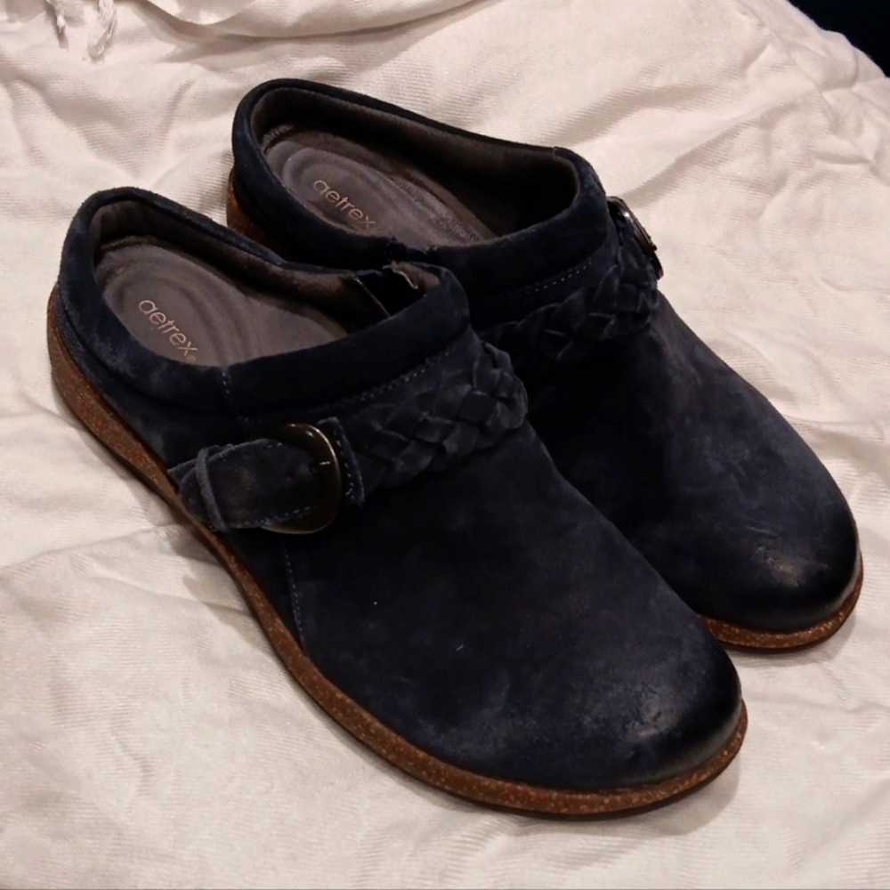Aetrex Navy Slip-On Shoes Size 39 Usa 8